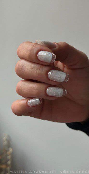 French Glass Nails That Re Sophisticated And Understated Shredded Glass Ombre Nails