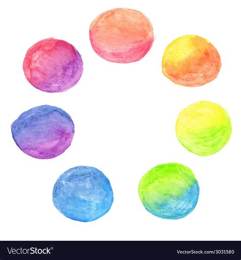 Set Of Rainbow Watercolor Circles Royalty Free Vector Image