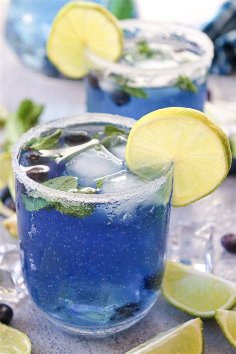 Blueberry Mojito Mocktail Recipe Fresh Ingredients