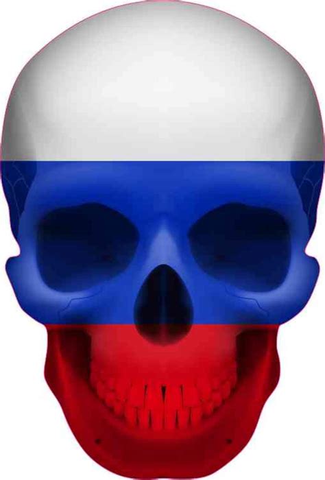 35in X 5in Russian Flag Skull Bumper Sticker Vinyl Truck Etsy