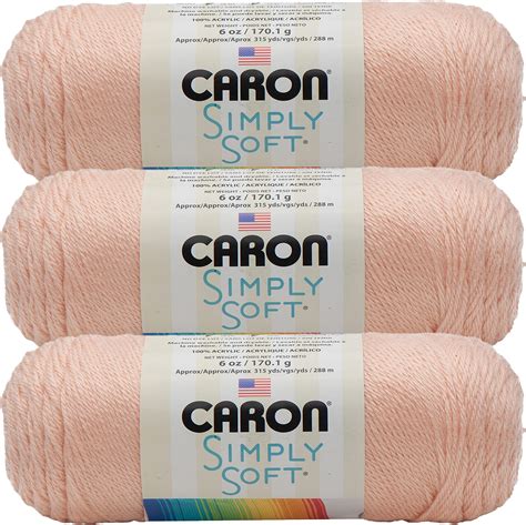 Caron Simply Soft Yarn Solids 3 Pack Light Country Peach