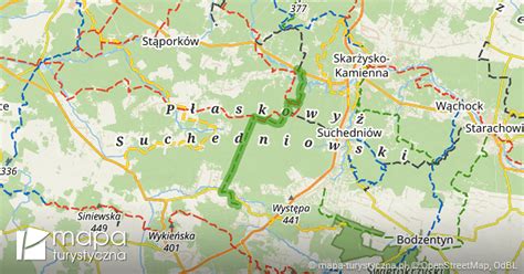 Zielony szlak turystyczny Bliżyn Zagnańsk mapa turystyczna pl