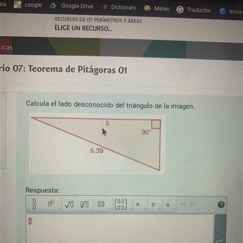 Teorema De Pitagoras 01 Calcula El Lado Desconocido Del Triángulo De