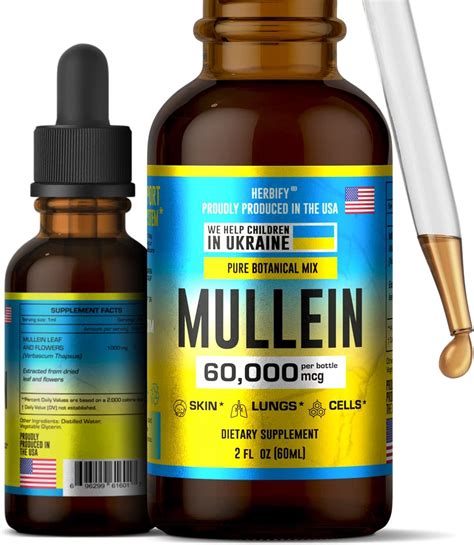 Amazon HERBIFY Mullein Drops Lung Cleanse Mullein Leaf Extract