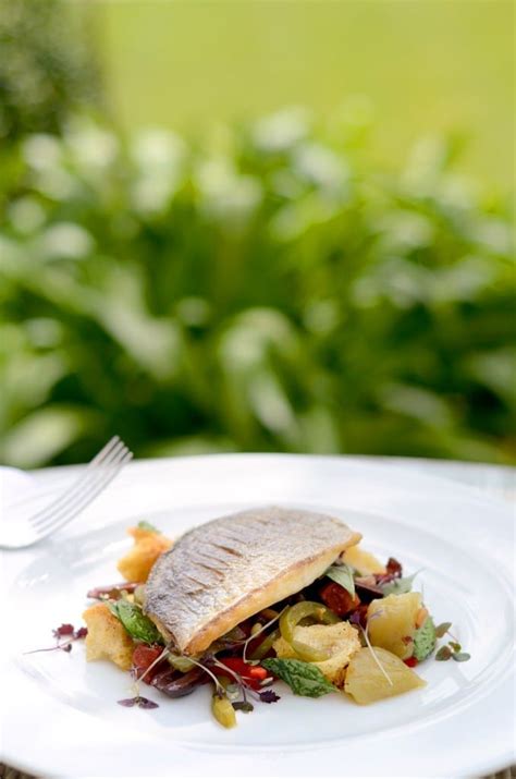 Roasted Fillet of Sea Bream with Peppenatta Salad, Chorizo and Olive ...