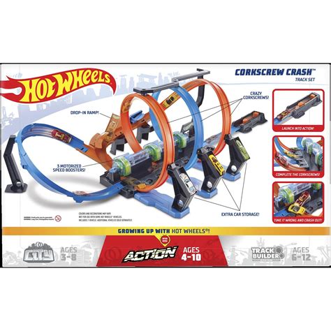 Hot Wheels Corkscrew Crash Track Set Blue Wilko