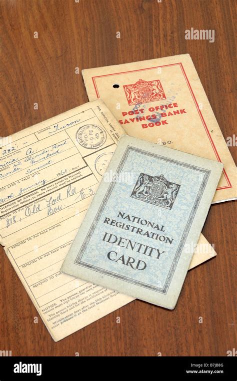 Second World War British National Registration Identity Cards With Post