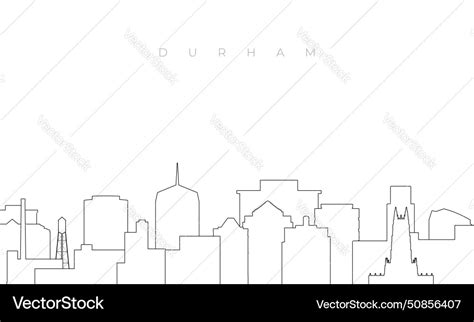 Outline Durham Skyline Trendy Template Royalty Free Vector