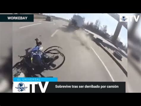 Casi muere ciclistas al ser atropellado por camión YouTube