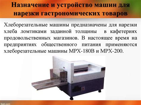 Оборудование предприятий торговли. Режущие машины периодического ...