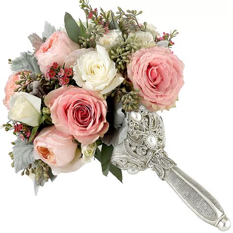 Silver Jeweled Wedding Bouquet Holder 3in x 7 1/2in | Party City