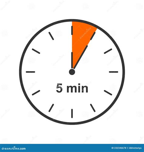 Klokpictogram Met Een Tijdsinterval Van 5 Minuten Aftellingtimer Of