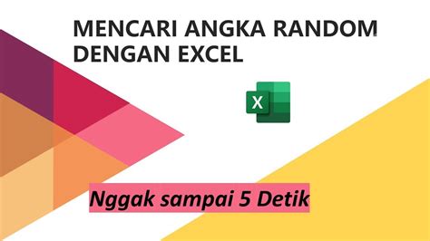 MENCARI ANGKA RANDOM DENGAN EXCEL YouTube