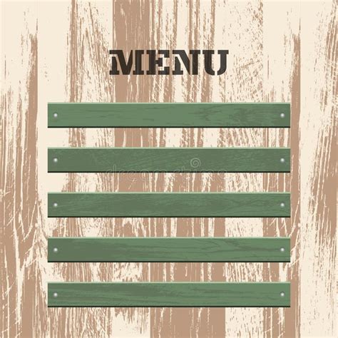 Menu wood board design stock vector. Illustration of background - 106430576