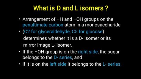 D And L Isomers D Glucose Vs L Glucose Chemistry Of Carbohydrate