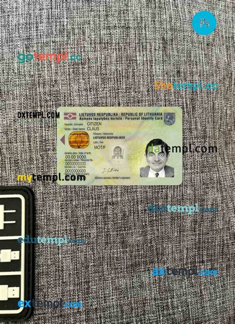 Lithuania ID Card PSD Files Scan Look And Photographed Image 2 In 1