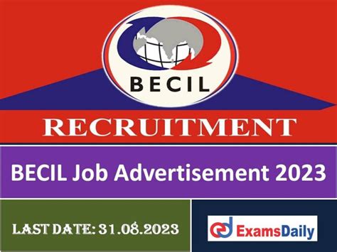 BECIL Job Advertisement 2023 Out Monthly Remuneration Is Up To Rs 52