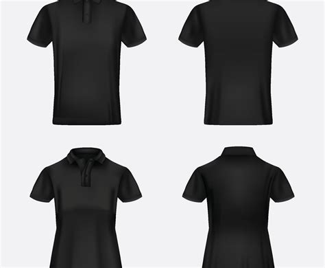 3D Black Polo Shirt Template | FreeVectors