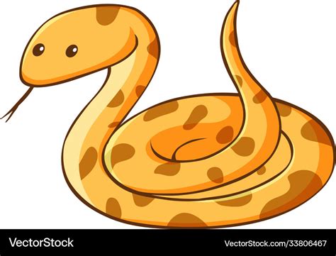 Snake Cartoon Character On White Background Vector Image