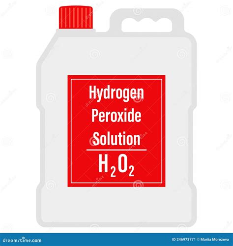 Hydrogen Peroxide In A Big Plastic Bottle Cartoon Vector Illustration