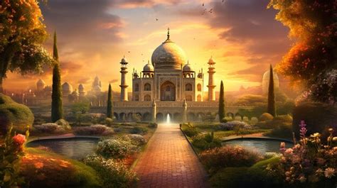 Premium Photo | Taj Mahal palace in India on sunrise