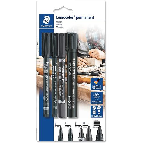 Staedtler Set De Marqueurs Permanents Lumocolor Noir Marqueur Ldlc