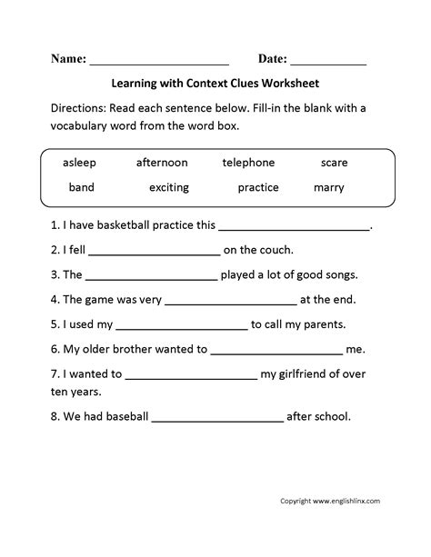 Rd Grade Ela Homework Sheets