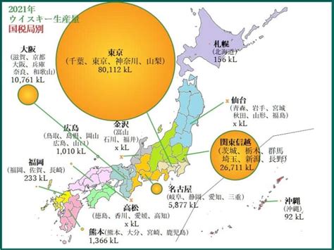 図解 ウイスキーの生産量2021【都道府県別】 Alcholog アルコログ