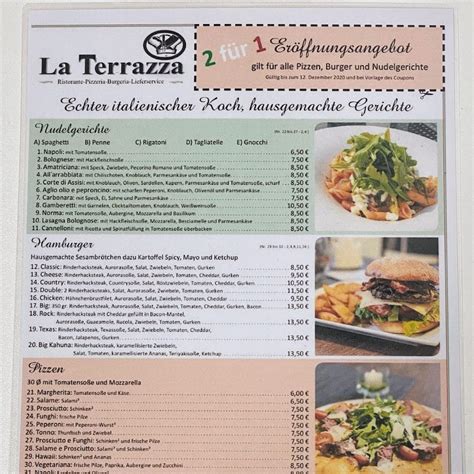 Speisekarte Von Ristorante La Terrazza Restaurant Gie En