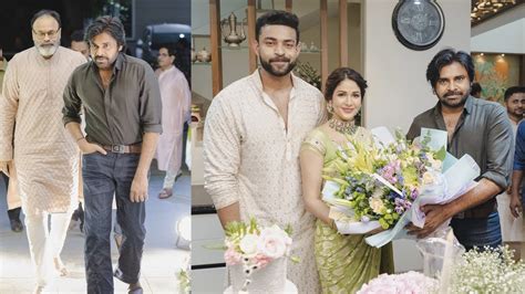 Pawan Kalyan Blessing Newly Engaged Couple Varun Tej Lavanya