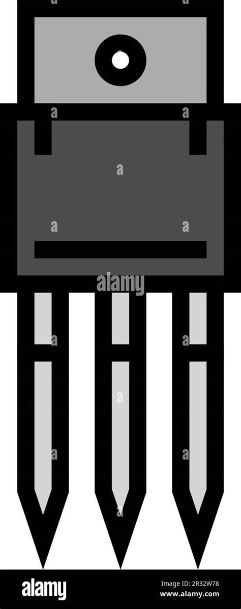 Transistor Electronic Component Color Icon Vector Illustration Stock
