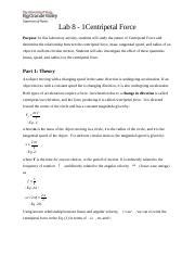 Phys Lab Centripetal Force Docx Lab Centripetal Force