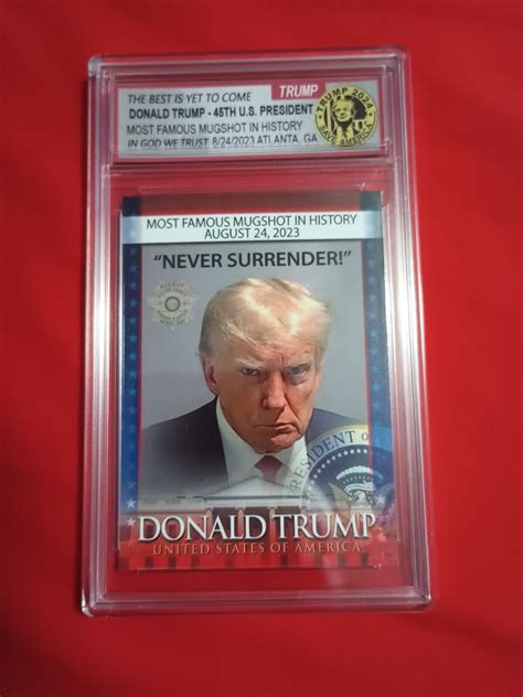 Donald Trump Collectible Never Surrender Th President Mugshot Trading