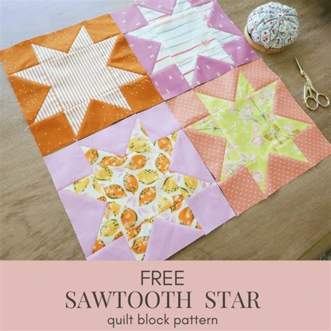 Sawtooth Star Quilt Block Free Pattern Sewing Free