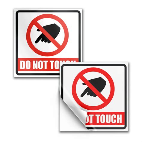 Buy 2 PC Do Not Touch Stickers - 4x4 Vinyl Don't Touch Sign - Do Not Touch Sign for Business ...