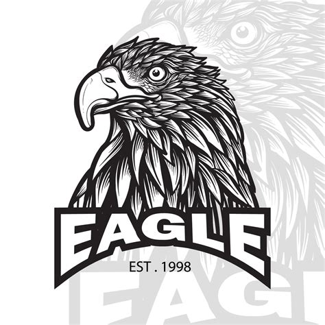 eagle head mascot black and white logo design 5166530 Vector Art at ...