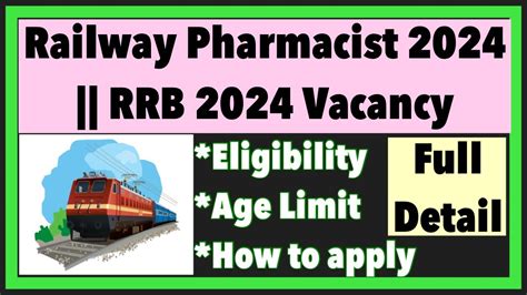 Railways Pharmacist Vacancies 2024 RRB Pharmacist Latest Update