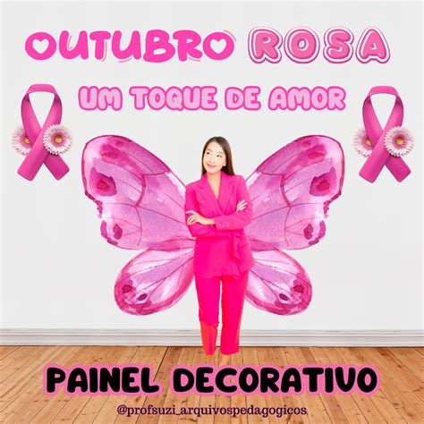 Painel Decorativo Outubro Rosa Educa Market