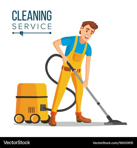 office cleaner work wiping dusting royalty  vector image