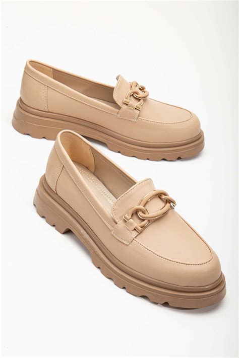 Galya Kadın Halka Toka Detaylı Oxford Nude Kadın Ayakkabının Tek Adresi Lalshoes