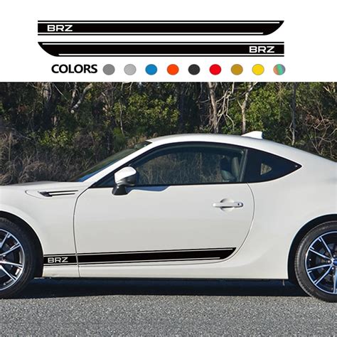 2Pcs Car Side Doors Stickers For Subaru BRZ Vehicle Sport Line Styling