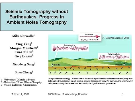 Seismic Tomography Without Earthquakes Progress In Ambient Noise