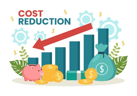 Cost Reduction Vector Illustration With Decrease Price Minimising Or