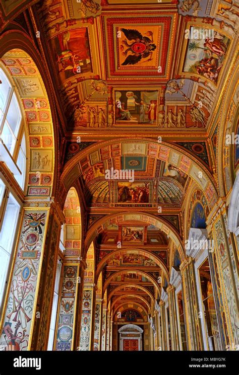 Raphael Loggias Interior Of The State Hermitage Winter Palace Stock