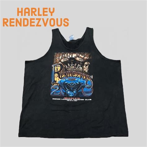 Y2k Harley Rendezvous Biker Rally Tank Top Xxl Depop