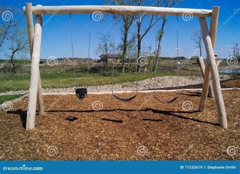 Natural Playground Swing Set Wood Structure Stock Image - Image of play, recreation: 71535619