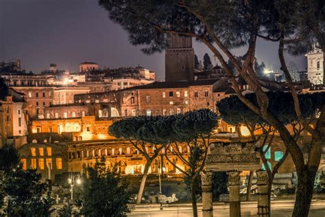 Streets of Rome at Night stock image. Image of outdoor - 179967797