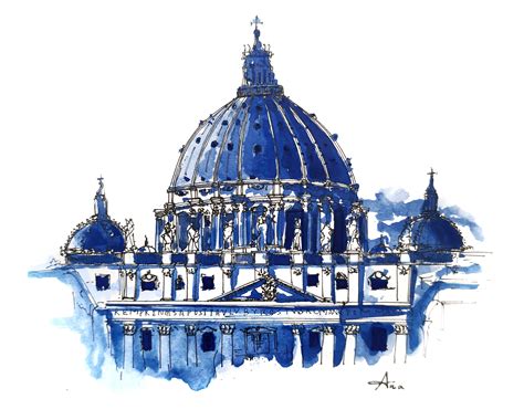 Made This Watercolor Illustration Of St Peters Basilica Vatican City