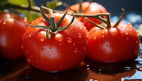 Tomate Fresco Molhado E Maduro Gourmet Saud Vel Gerado Por