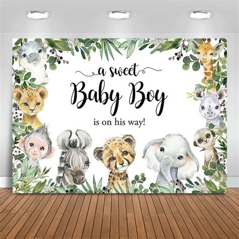 Mocsicka Safari Baby Shower Backdrop Jungle Sweet Ubuy India